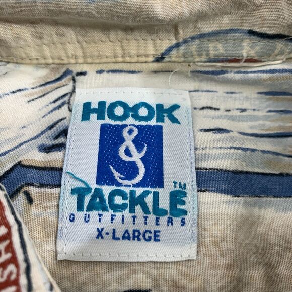 Hook & Tackle Reverse Print Fishing Shirt XL Bahamas Virgin Islands - Picture 7 of 16